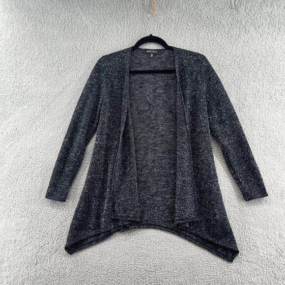 Slinky Brand Sparkly Knit Open Cardigan Sweater Metallic XS - Picture 3 of 9